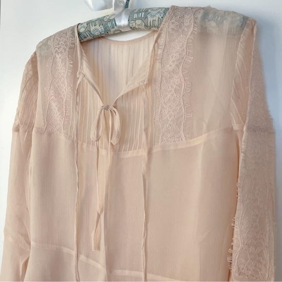 New The Kooples 100% Silk Blouse Pink NWOT - Picture 3 of 9
